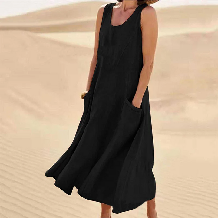 Levoire | Robe sans manches avec poches Noir
