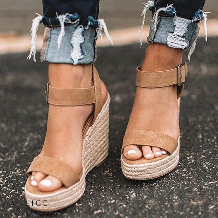 Levoire | Talons Compensés Confortables & Stylés Marron