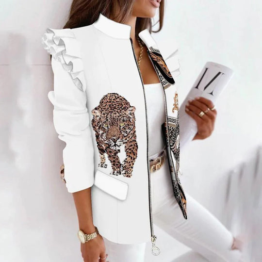 Levoire | Rento Veste À Manches Longues Avec Zip Et Poches Blanc