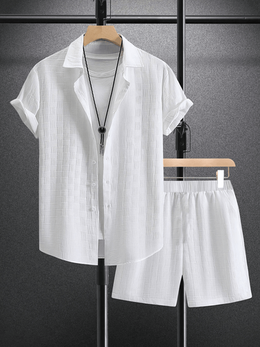 Levoire | Tenue pour hommes à la mode 2 pièces Chemise classique avec shorts