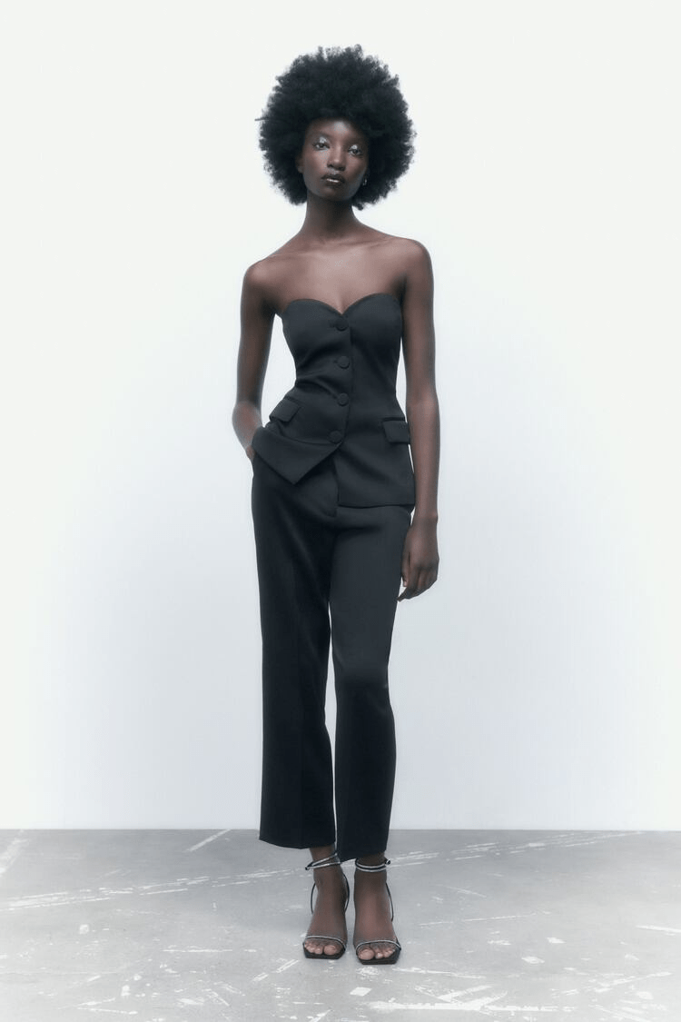 Levoire | Ensemble corset pantalon noir femme