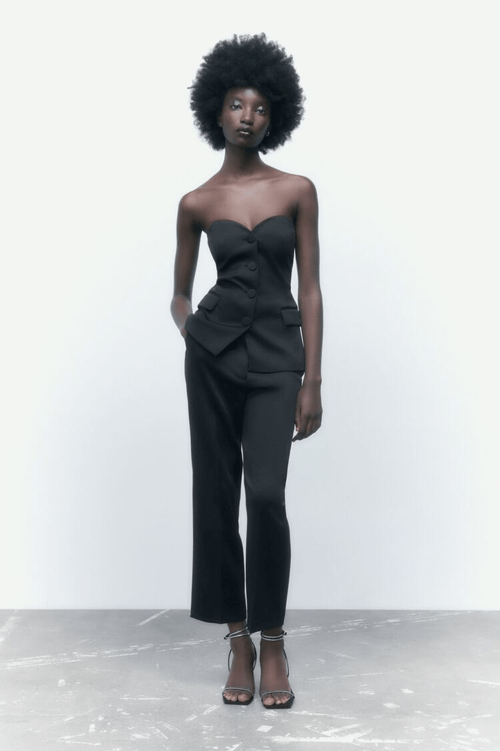 Levoire | Ensemble corset pantalon noir femme