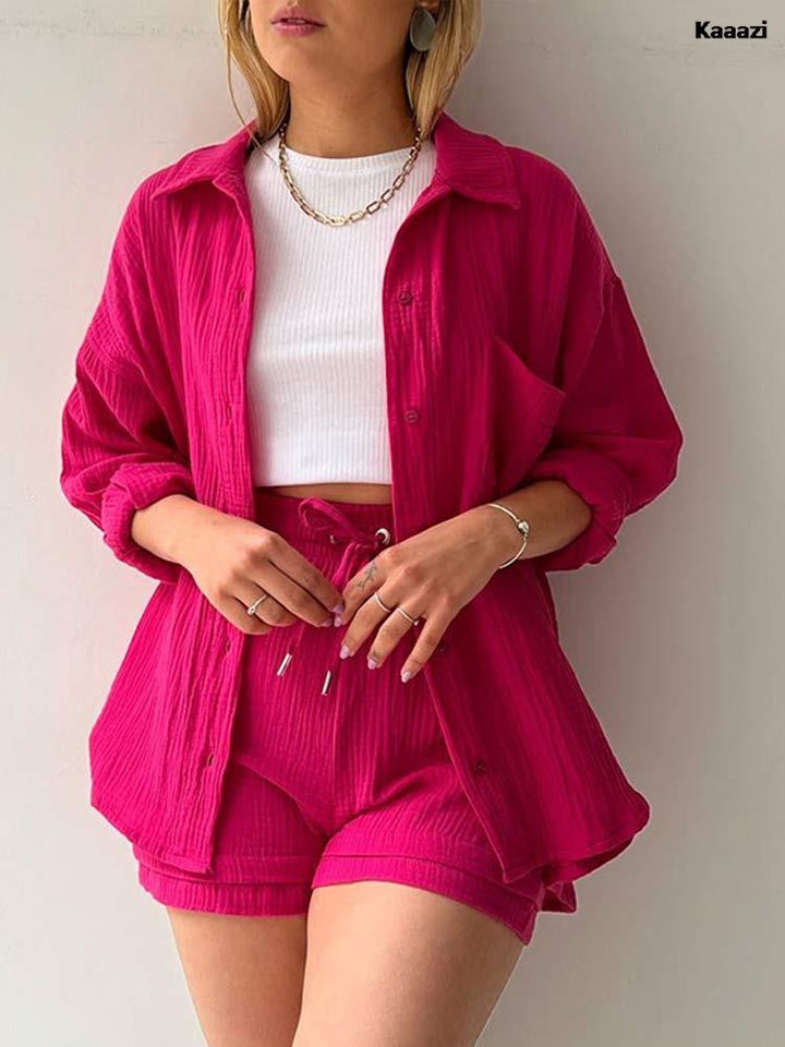 Levoire | Taille Au-Dessus Haut À Manches Longues Ensemble Rose pâle foncé