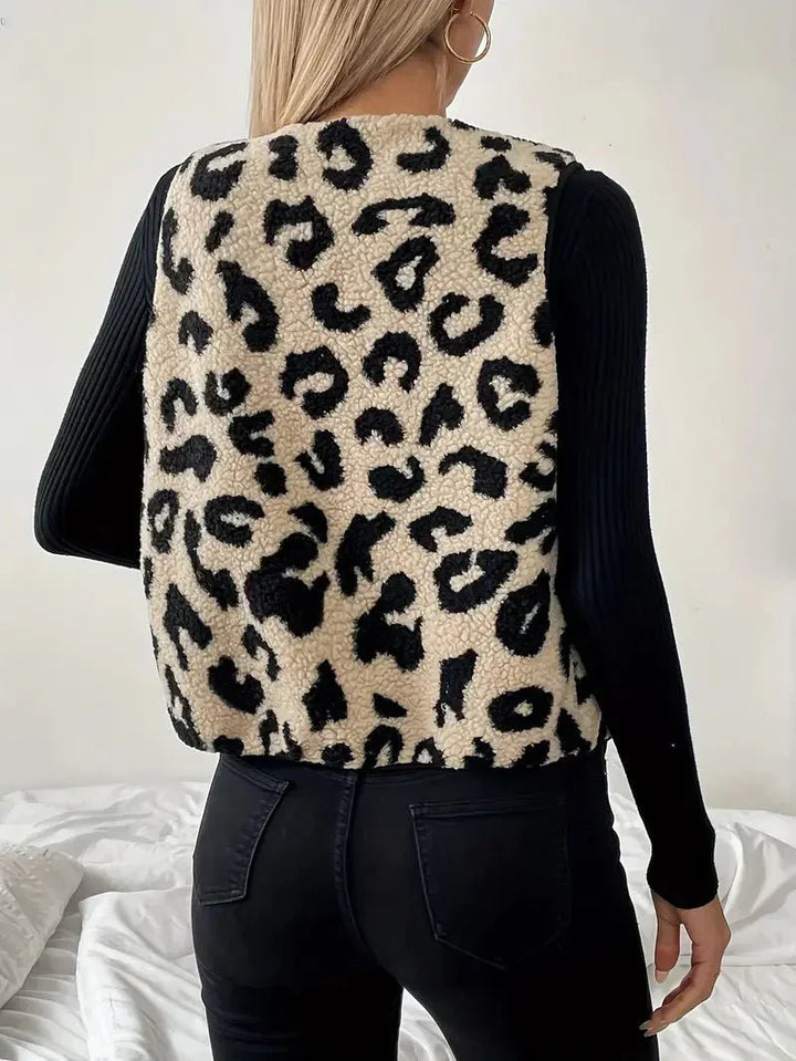 Levoire | Gilet Sans Manches Avec Motif Léopard Pour Femmes