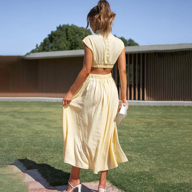 Levoire | ROBE PLISÉE À COL HAUT