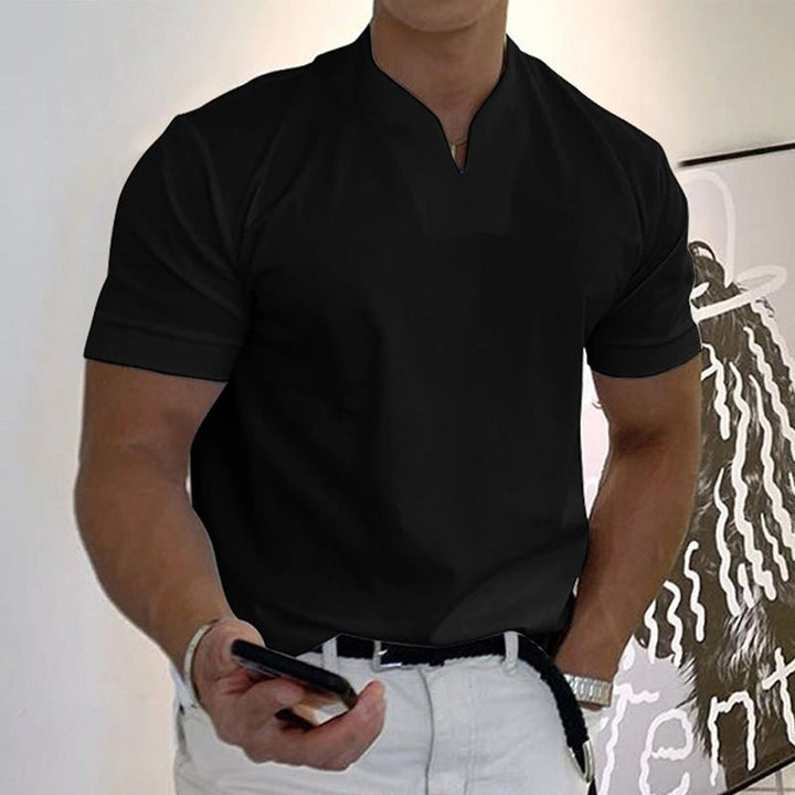 Levoire | T-Shirt De Sport Classique À Col En V Noir