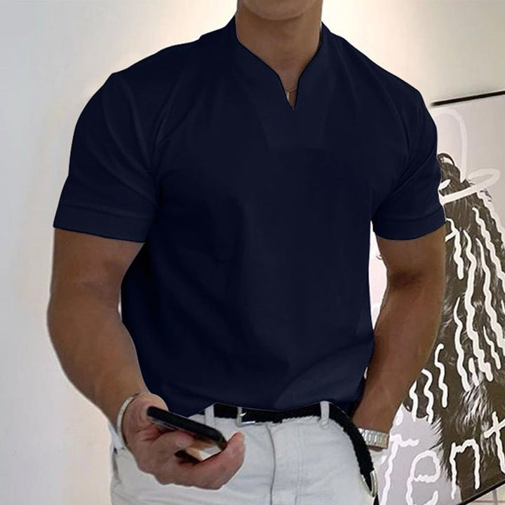 Levoire | T-Shirt De Sport Classique À Col En V Bleu foncé