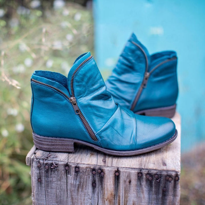 Levoire | Bottes Chics Zippées Bleu