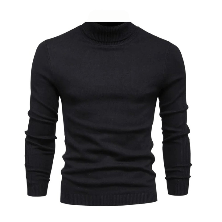 Levoire | Pull Col Roulé Chaud Homme Noir