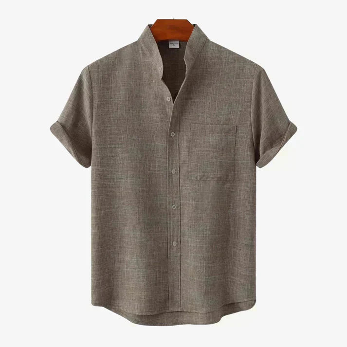 Levoire | Chemise En Lin À Manches Courtes Khaki