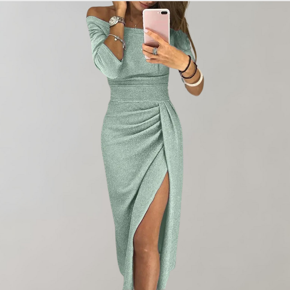 Levoire | Robe Pailletée Robe Élégante Et Festive Pour Femmes Vert