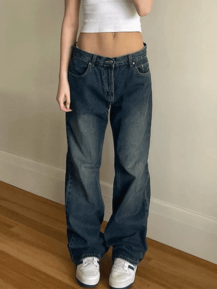 Levoire | Jean Boyfriend Bleu Lavage Weinlese