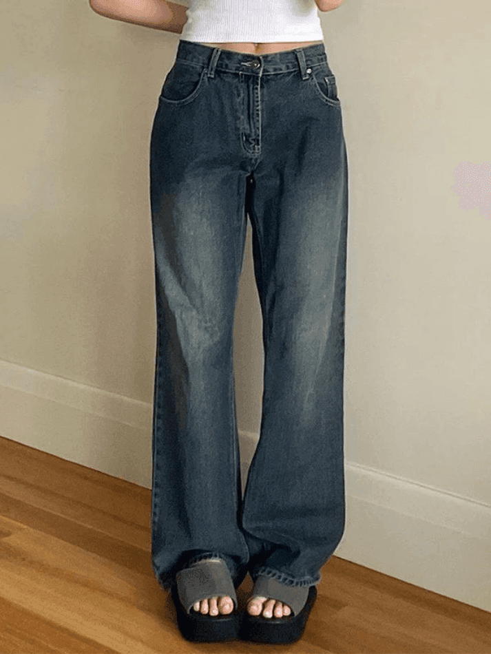Levoire | Jean Boyfriend Bleu Lavage Weinlese Bleu