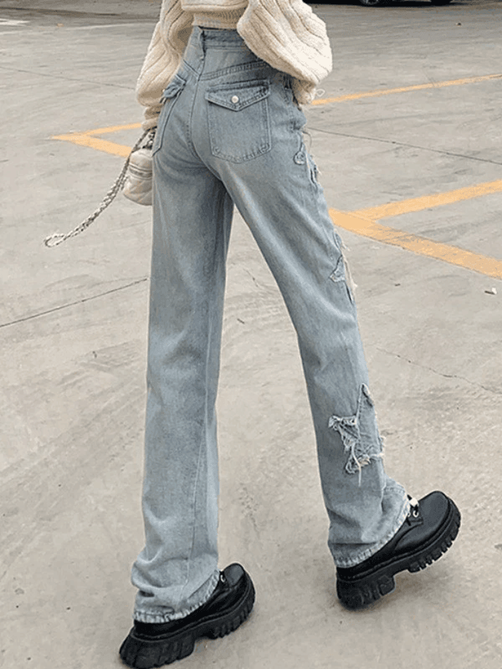 Levoire | Jean Boyfriend Délavé Vintage Étoile