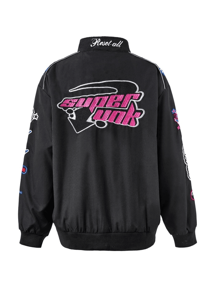 Levoire | Veste Varsity Moto Boutonnée Vintage Brodé