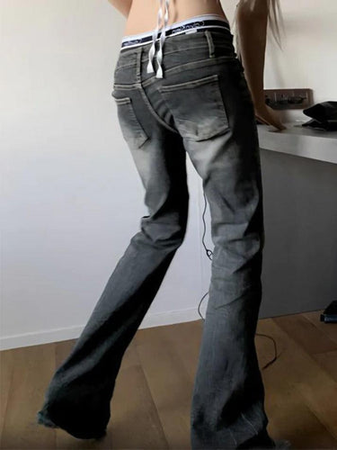 Levoire | Taille Basse Lavage Flare Jeans