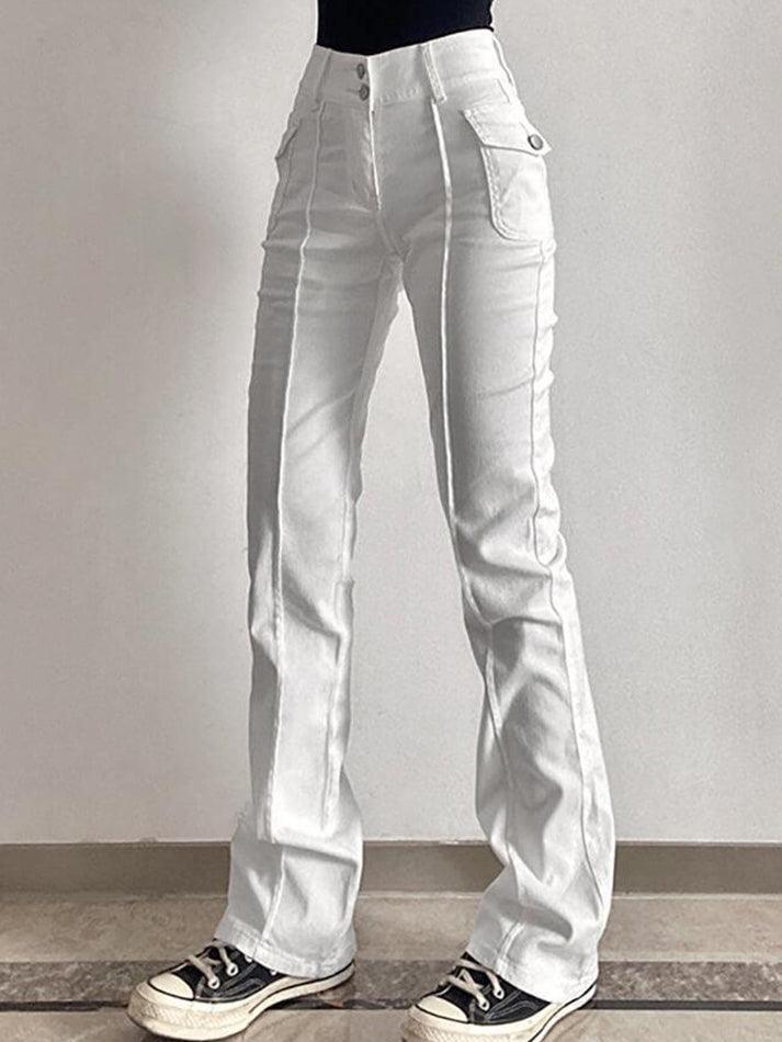 Levoire | Récolte Vintage Pantalon Tissé Taille Basse Blanc