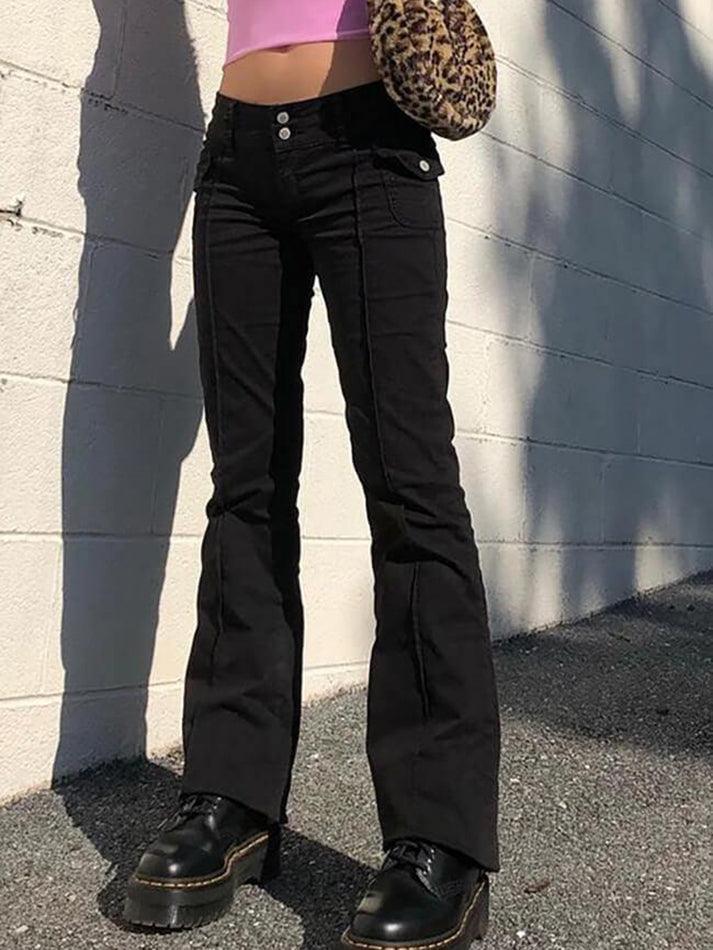 Levoire | Récolte Vintage Pantalon Tissé Taille Basse Noir