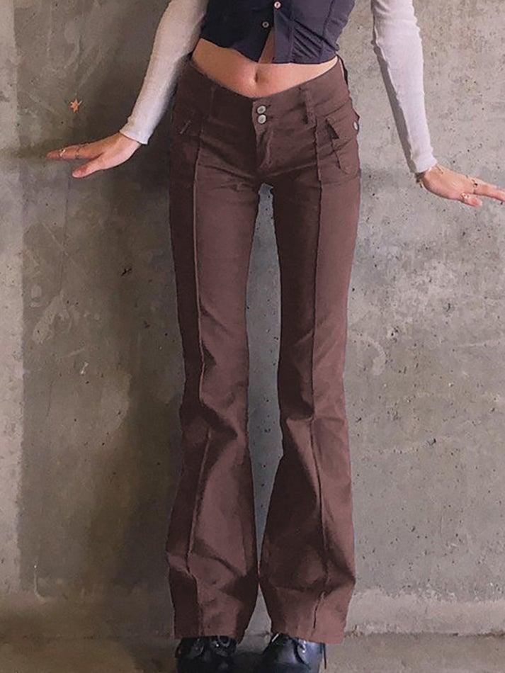 Levoire | Récolte Vintage Pantalon Tissé Taille Basse Braun