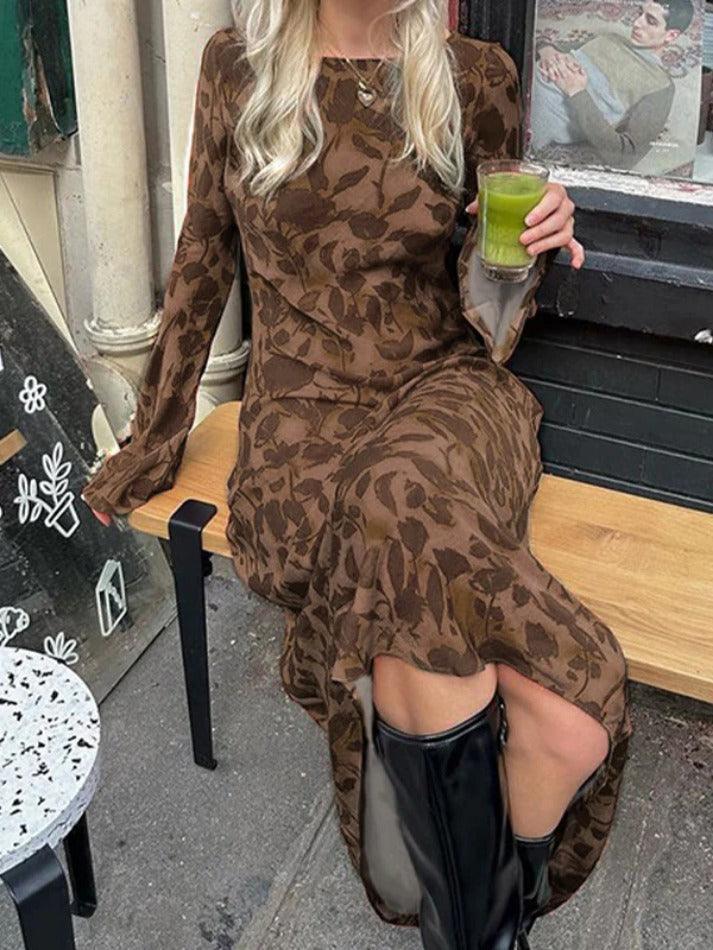 Levoire | Imprimé Vintages Manches Trompette Maxi Robe