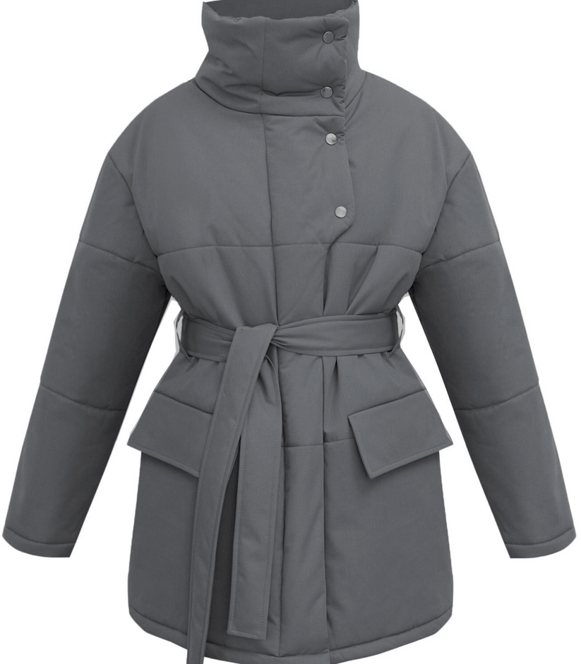 Levoire | Doudoune De Bureau Avec Ceinture Gris