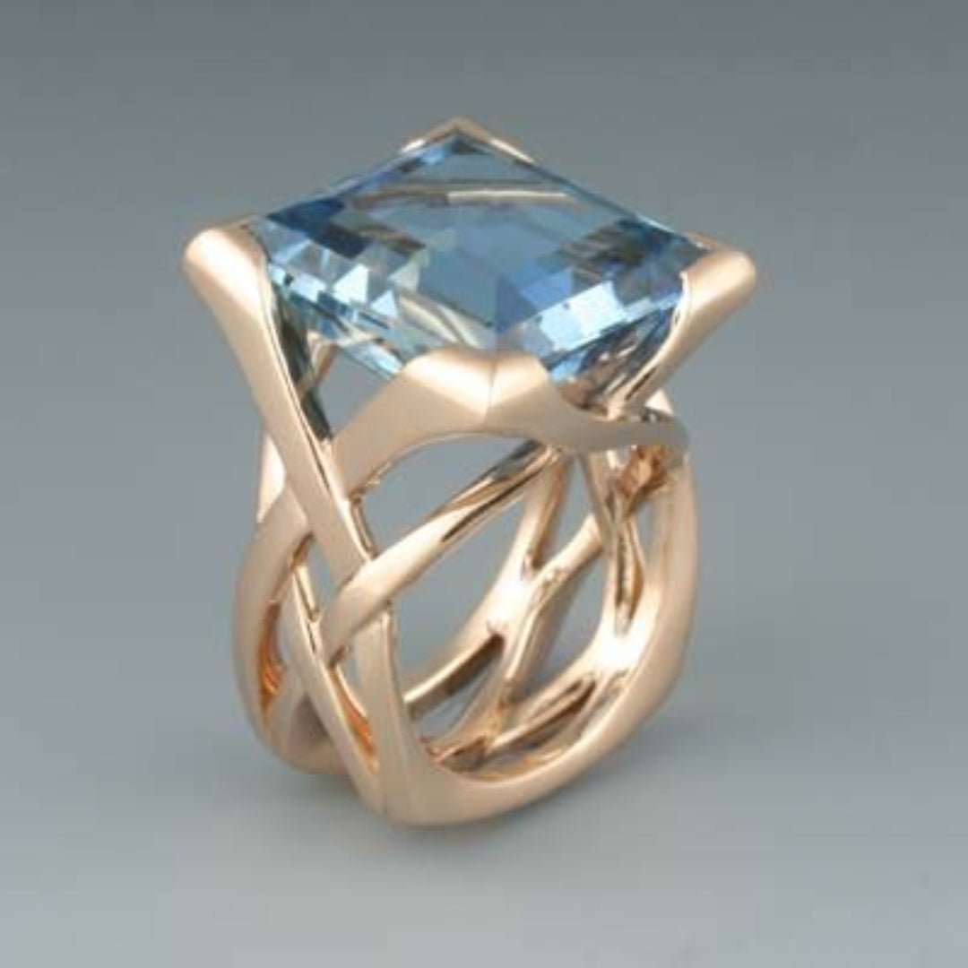 Levoire | Rosa Or Bleu Anneau Zirconium