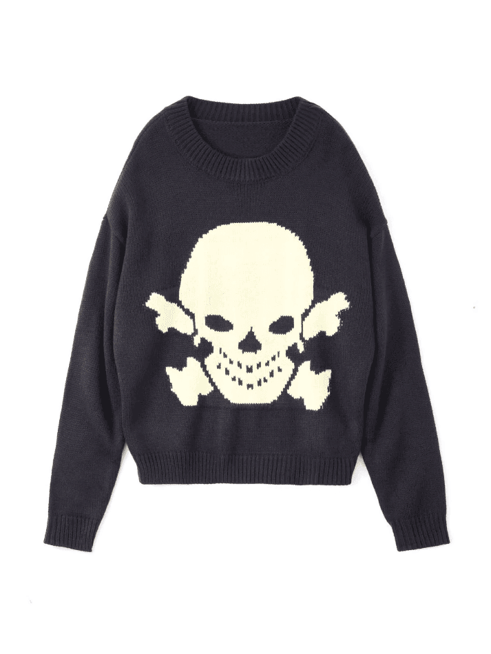 Levoire | Pull Sweatshirt Jacquard Skull Weinlese