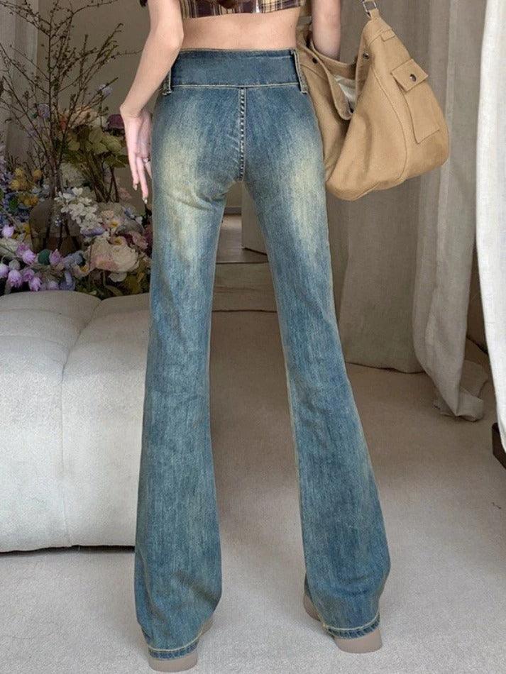 Levoire | Weinlese Wash Y2K Pantalons Évasés
