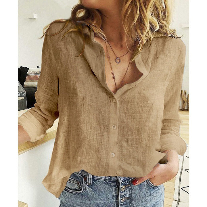 Levoire | Chemise Chic Boutonnée Imprimée Pour Femmes Braun
