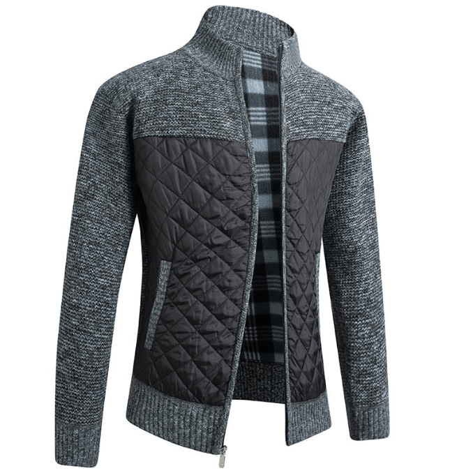 Levoire | Veste Hommes Premium Cardigan Luxe & Chaud Parfaite Pour l'Automne Gris Foncé