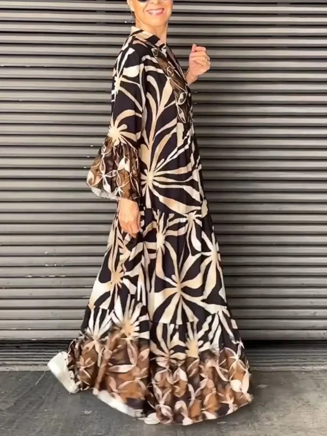 Levoire | Robe Imprimée À Coupe Ample Noir