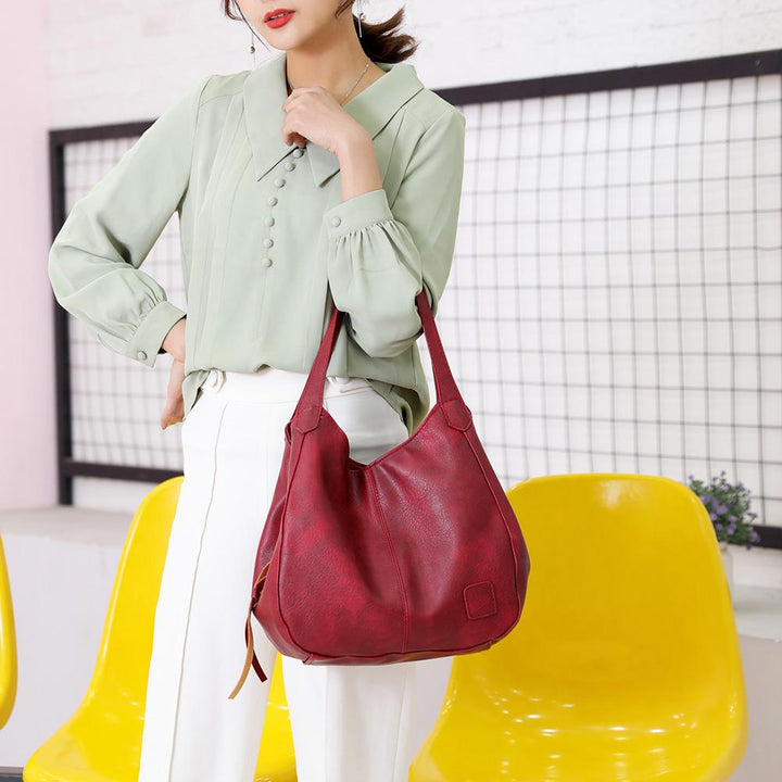 Levoire | Grand Sac En Cuir Végétalien Rouge
