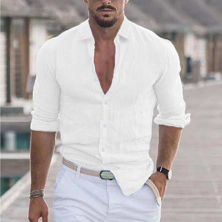 Levoire | Chemise En Lin Pour Homme Avec Col Réversible blanc