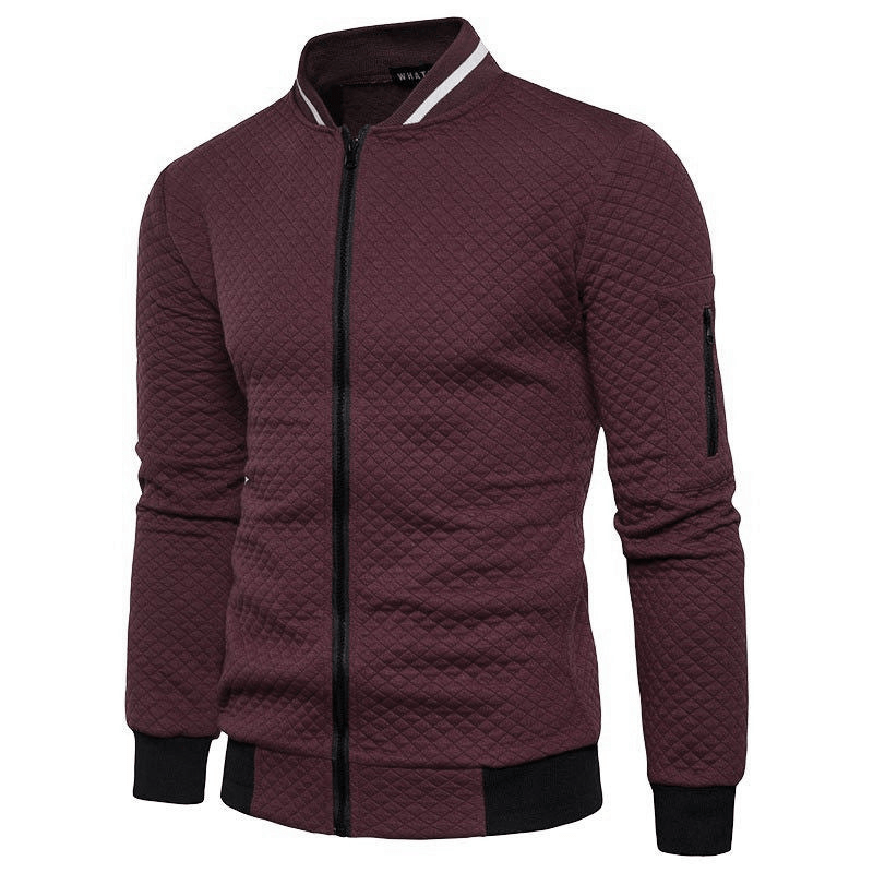 Levoire | Gilet tendance pour hommes, pull à zip intégral, matériau respirant Rouge vin