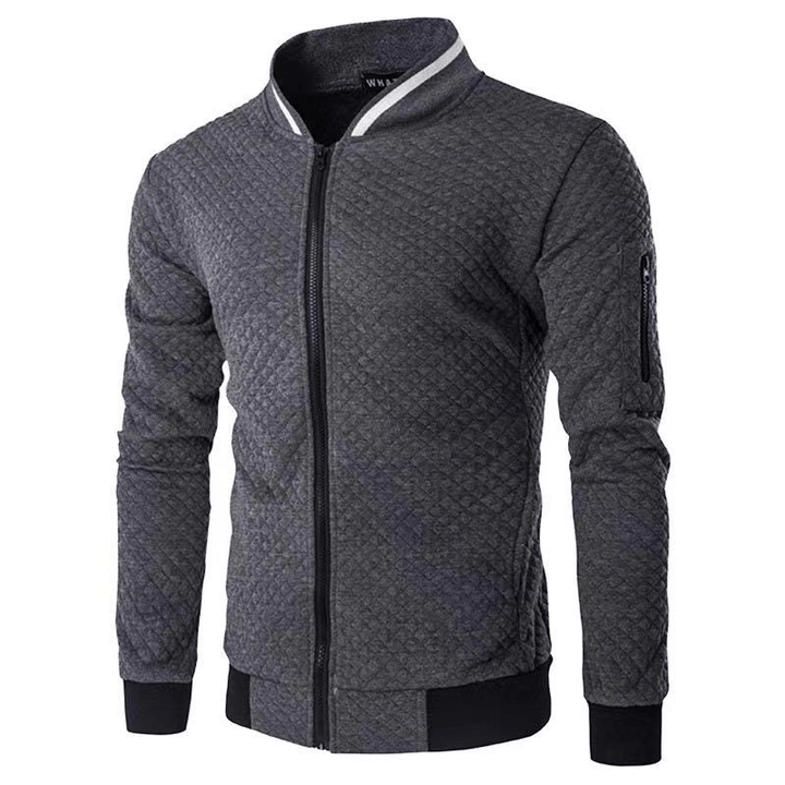 Levoire | Gilet tendance pour hommes, pull à zip intégral, matériau respirant Gris foncé