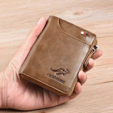 Levoire | Portefeuille en cuir anti-vol pour hommes Braun