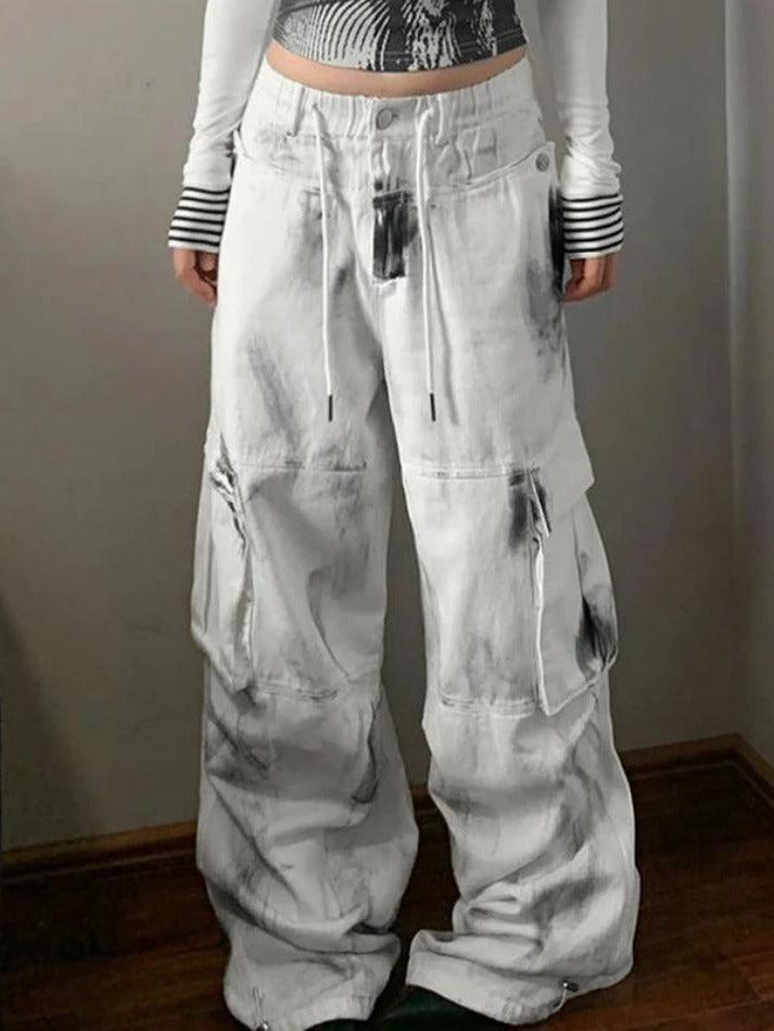 Levoire | Jean Cargo À Lacets Multipoches Tie Dye Lavé