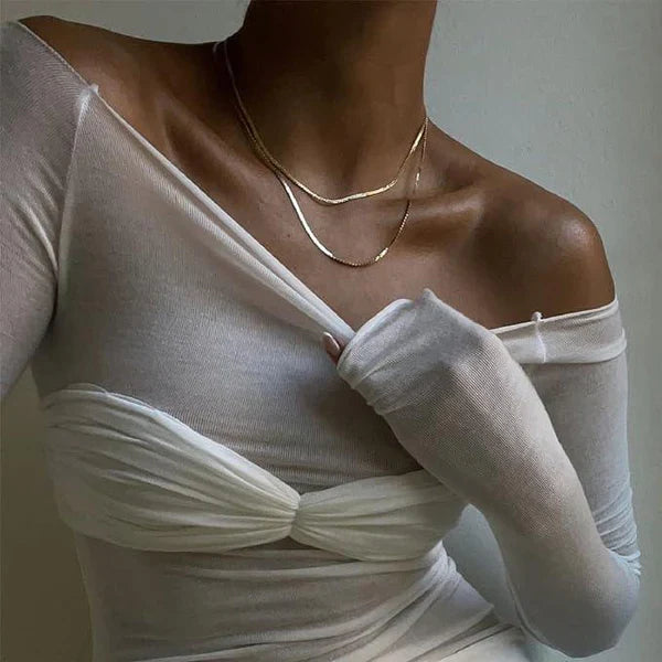 Levoire | Love Mesh Off Shoulder Haut