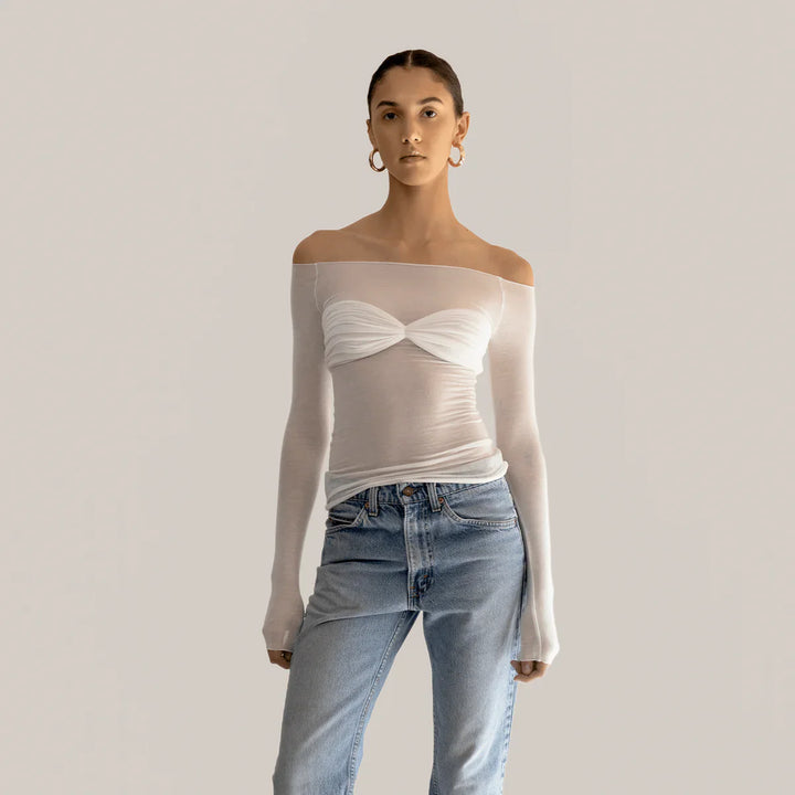 Levoire | Love Mesh Off Shoulder Haut