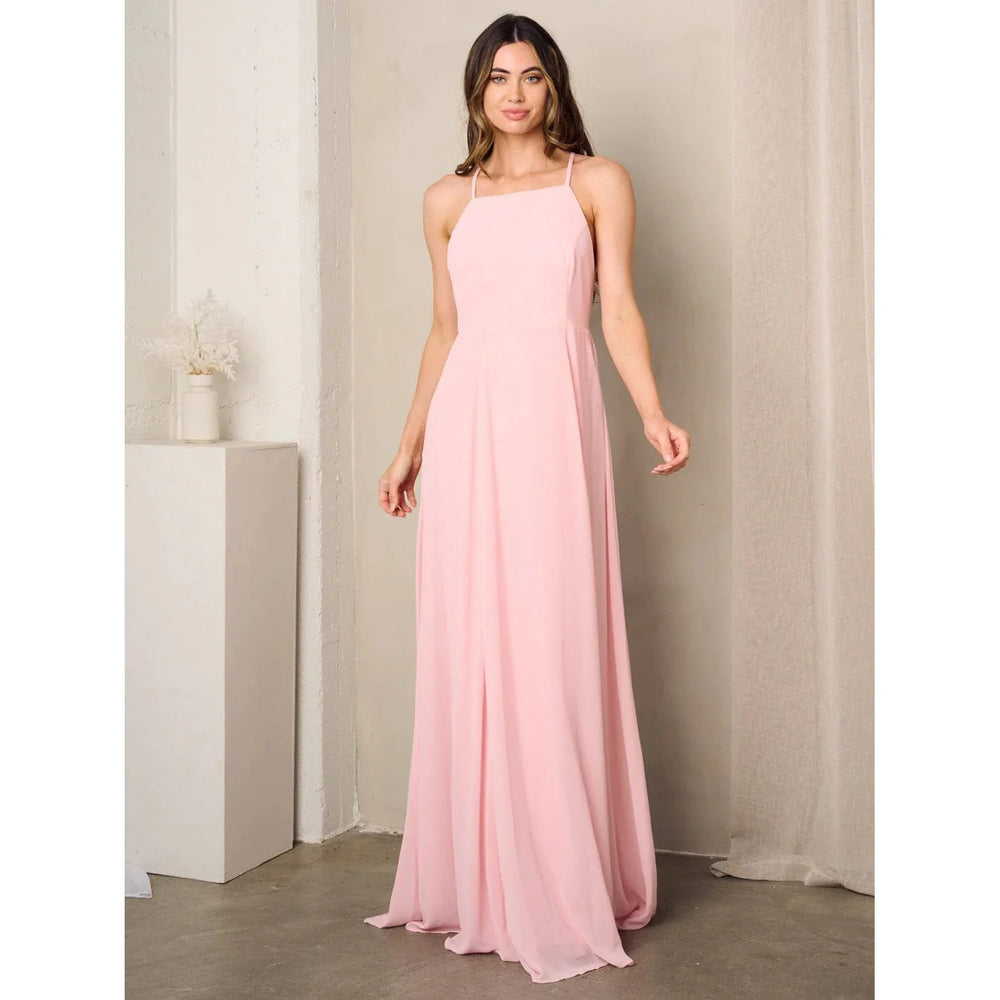 Levoire | Robe Maxi Rose Sans Manches À Dos Ouvert