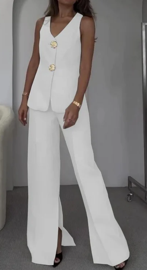 Levoire | Ensemble Chic Et Décontracté Pour Femme Blanc