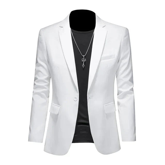 Levoire | Veste Pour Hommes Slim Fit À Un Bouton Vêtements Formels Blanc