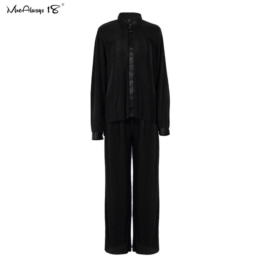 Levoire | Coupe Ample Pantalon Plissé Costume noir