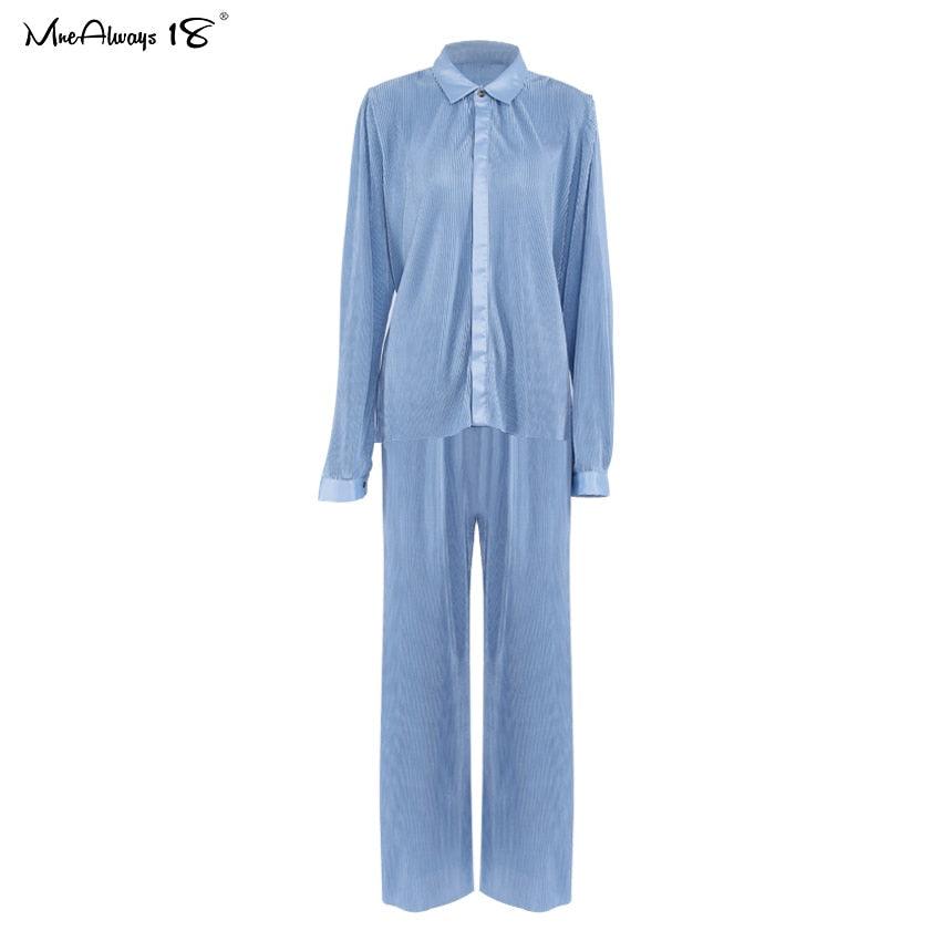 Levoire | Coupe Ample Pantalon Plissé Costume bleu