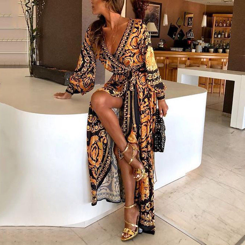 Levoire | Boho Vipunvaate Avec De Beaux Détails De Fente Orange-Noir