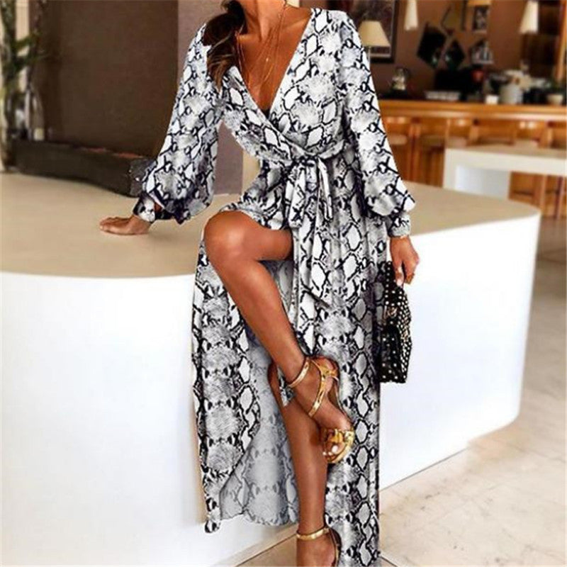 Levoire | Boho Vipunvaate Avec De Beaux Détails De Fente Impression de serpent