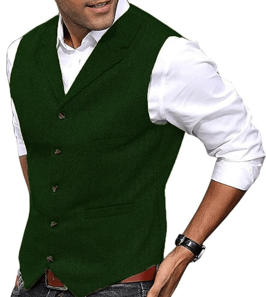 Levoire | Tendance & Décontracté Gilet traditionnel pour hommes Vert