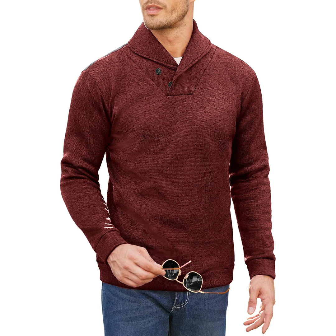 Levoire | Pull En Tricot Mi-Hauteur Avec Boutons Pour Hommes Rot