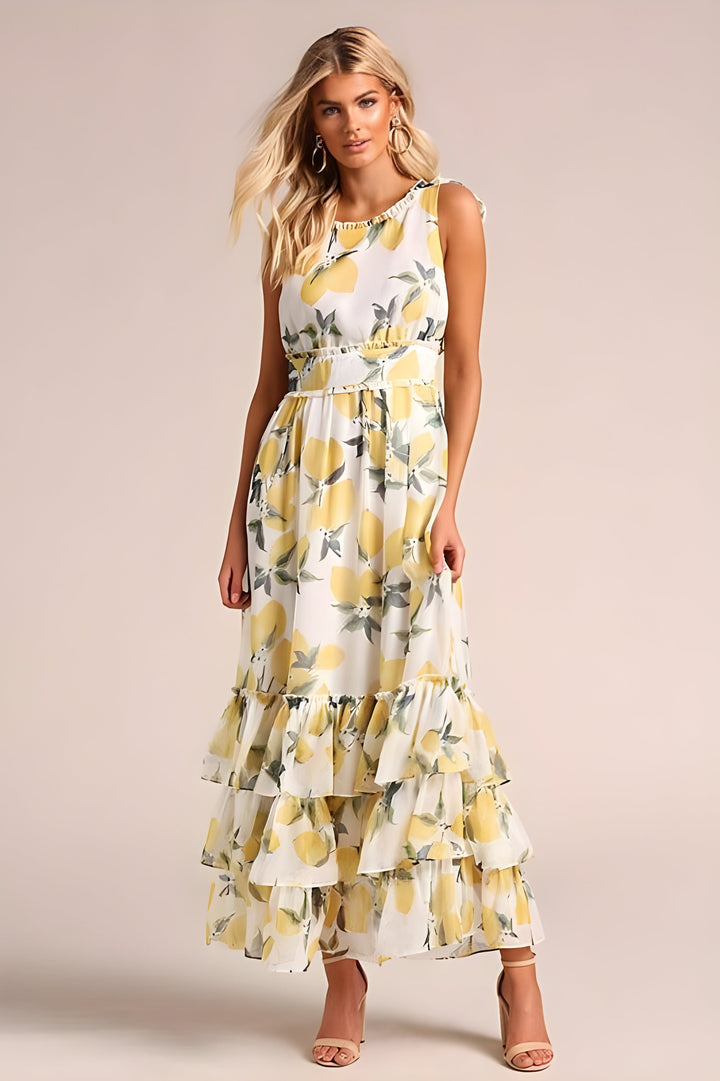 Levoire | Robe Maxi Imprimée Respirante Pour Le Printemps Et L'Été Robe à fleurs multicolore
