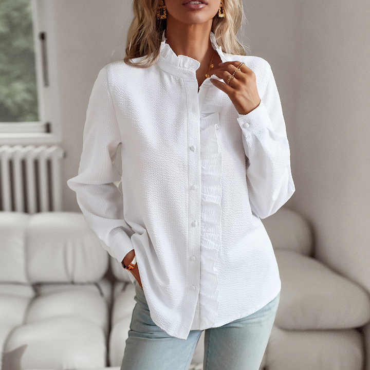 Levoire | Blouse Élégante À Manches Longues Pour Femmes Blanc